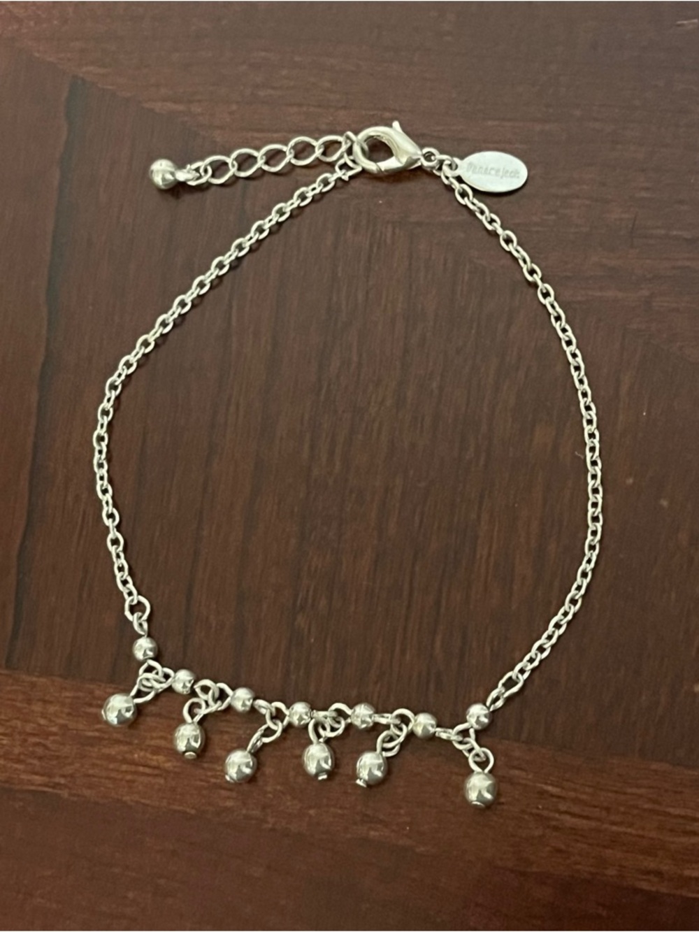 Panama Jack Charm Dangle Anklet - Polished Silver Tone Finish
